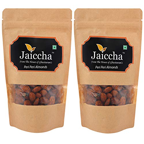 Jaiccha Ghasitaram Peri Peri Almonds 400 GMS in Brown Paper Pouch von Jaiccha