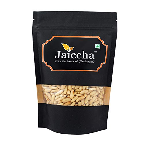 Jaiccha Ghasitaram Pine Nuts Without Shell (Chilgoza) 200 GMS in Black Paper Pouch von Jaiccha