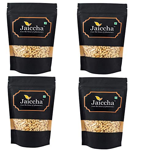 Jaiccha Ghasitaram Pine Nuts Without Shell (Chilgoza) 800 GMS in Black Paper Pouch von Jaiccha