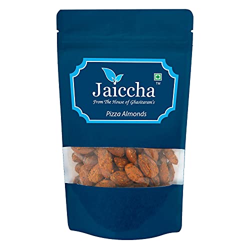 Jaiccha Ghasitaram Pizza Almonds 200 GMS in White Paper Pouch von Jaiccha