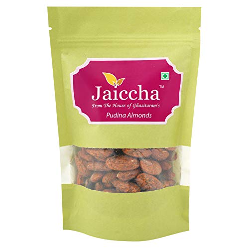 Jaiccha Ghasitaram Pudina Almonds 200 GMS in Green Paper Pouch von Jaiccha