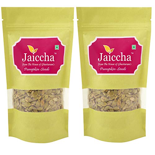 Jaiccha Ghasitaram Pumpkin Seeds 400 GMS in Green Paper Pouch von Jaiccha