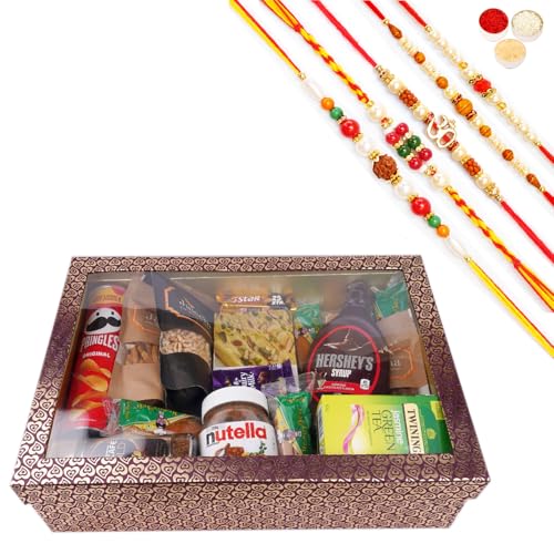 Jaiccha Ghasitaram Rakhi Gifts for Brothers Big Hamper Box of 20 Goodies with Soan Papdi with 5 Rakhis Jaiccha Ghasitaram Rakhi Gifts for Brothers Big Hamper Box of 20 Goodies with Soan Papdi with 5 Rakhis von Jaiccha
