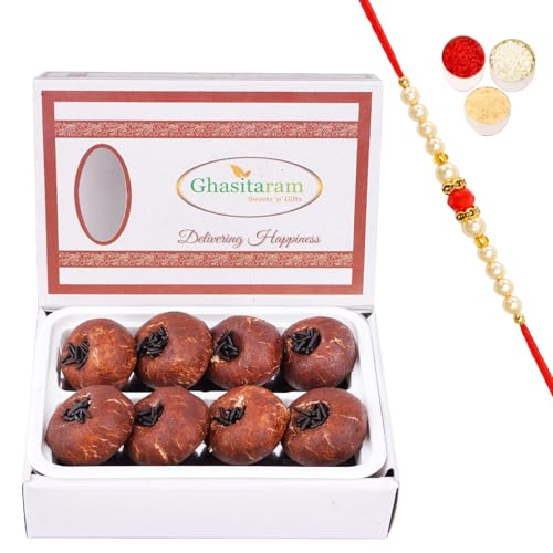 Jaiccha Ghasitaram Rakhi Gifts for Brothers Chocolate Mawa Peda 200 GMS with Beads Rakhi Jaiccha Ghasitaram Rakhi Gifts for Brothers Chocolate Mawa Peda 200 GMS with Beads Rakhi von Jaiccha