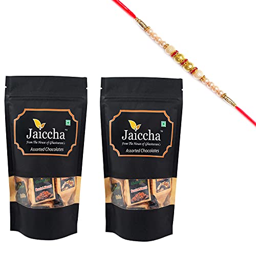 Jaiccha Ghasitaram Rakhi Gifts for Brothers Rakhi Chocolate - Assorted Chocolates 400 GMS with Pearl Rakhi Jaiccha Ghasitaram Rakhi Gifts for Brothers Rakhi Chocolate - Assorted Chocolates 400 GMS with Pearl Rakhi von Jaiccha