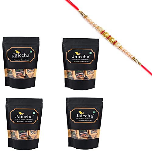 Jaiccha Ghasitaram Rakhi Gifts for Brothers Rakhi Chocolate - Assorted Chocolates 800 GMS with Pearl Rakhi Jaiccha Ghasitaram Rakhi Gifts for Brothers Rakhi Chocolate - Assorted Chocolates 800 GMS with Pearl Rakhi von Jaiccha