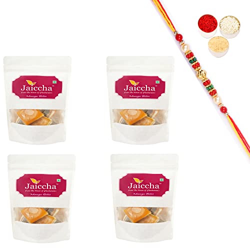 Jaiccha Ghasitaram Rakhi Gifts for Brothers Rakhi Sweets - Mango Bites 800 GMS in White Paper Pouch with Beads Rakhi Jaiccha Ghasitaram Rakhi Gifts for Brothers Rakhi Sweets - Mango Bites 800 GMS in White Paper Pouch with Beads Rakhi von Jaiccha