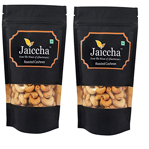 Jaiccha Ghasitaram Roasted Salted Cashews 400 GMS in Black Paper Pouch von Jaiccha
