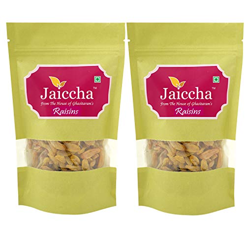 Jaiccha Ghasitaram Selected Indian Raisins 400 GMS in Green Paper Pouch von Jaiccha