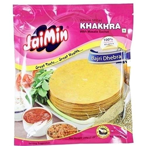 Jaimin Bjara Dhebra Khakhra Weizen-Snack mit Hirse-Geschmack - 200g von Jaimin