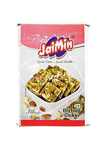 Jaimin Chikki mit Cashewnüsse Mandeln und Pistazien Trockenfrucht-Krokant - 100g - 3er-Packung von Jaimin