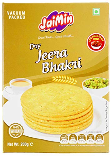 Jaimin Dry Jeera Bhakri Weizen-Snacks - 200g - 2er-Packung von Jaimin
