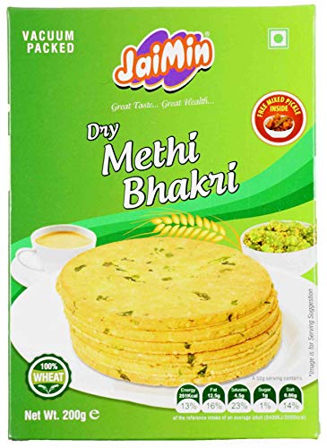 Jaimin Dry plain Methi Bhakri Weizen-Snacks - 200g - 2er-Packung von Jaimin
