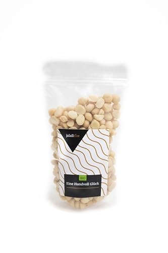 Jalall D’or Macadamia Nüsse geröstet gesalzen ganze Nusskerne 500 g Macadamiakerne aus fairem Anbau von Jalall D'or