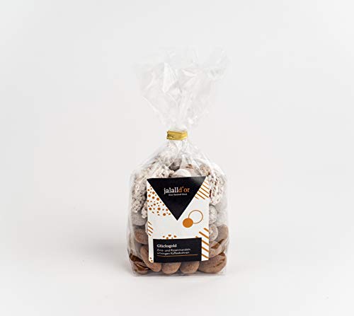 Jalall D'or Mandelmischung "Glücksgold" - Geschenk-Idee 250 g Schoko-Kaffeebohnen Rosen- und Zimtmandeln - Kleines Glücksgeschenk von Jalall D'or