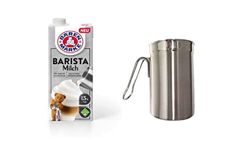 Bärenmarke Barista Milch 1l Milchkännchen, Milk Pitcher 350ml / 12 FL.oz. Milchkanne aus Edelstahl, Milch Aufschäumen für Cappuccino und Latté, Silber MEHRWEG + Schokostreuer Bärenmarke Barista Milch 1l Milchkännchen, Milk Pitcher 350ml / 12 FL.oz. Milchkanne aus Edelstahl, Milch Aufschäumen für Cappuccino und Latté, Silber MEHRWEG + Schokostreuer von James Premium