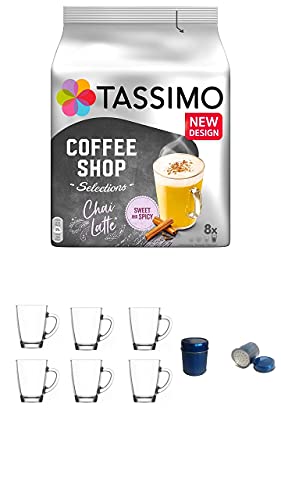 Chai Latte Kapseln Coffee Shop Selections Chai Latte plus Schokostreuer blau von James Premium