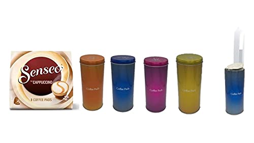 Geschenkset Muttertag Café Latte, 1er Pack + 4 Pad Dosen mit Motiven und 4 Padhebern von James Premium