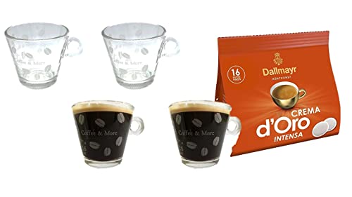 Kaffeepads Packung + 2 Gläser mit Henkel 200ml von James Premium