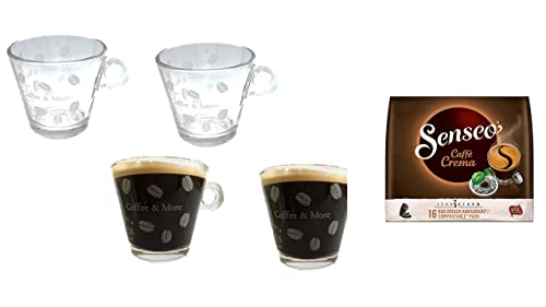 Kaffeepads Packungen + 2 Gläser mit Henkel 200ml von James Premium