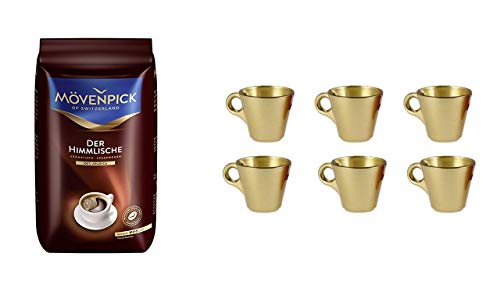 Mövenpick Kaffee Ganze Bohne, 500 g + 6 Espresso Tassen von James Premium