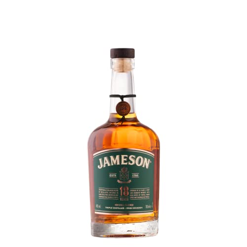 Jameson 18 Years – Blended Irish Whiskey aus Ex-Bourbon und Sherry Fässern – Milder Whiskey aus Irland – 1 x 0,7 l von Jameson