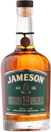 Jameson 18 Years – Blended Irish Whiskey aus Ex-Bourbon und Sherry Fässern – Milder Whiskey aus Irland – 1 x 0,7 l von Jameson