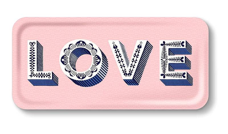 Tablett LOVE Rosa von Jamida AB