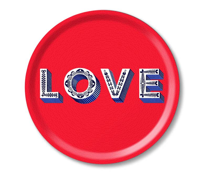 Tablett Love rot von Jamida AB