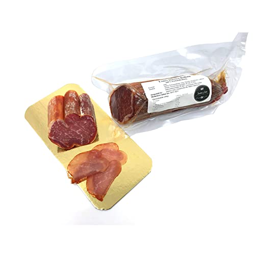 550g Lomo Iberico BELLOTA | luftgetrockneter Lendenschinken, Lachsschinken | mit Paprika | vakuumiert, am Stück von Jamón y Vino - Spanische Delikatessen