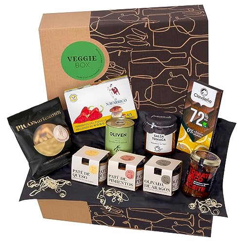 Feinkost-Präsentkorb Veggie-Box | Exquisite Auswahl an vegetarischen Tapas-Klassikern aus Spanien | Geschenkfertig verpackt von jamon.de von jamon.de
