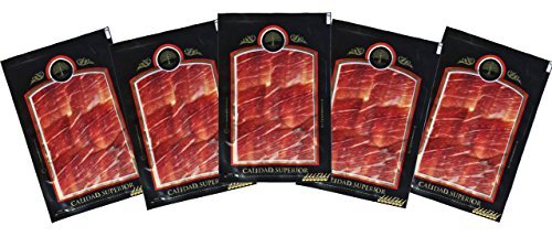 Packen iberischen Schinken 5 Packungen mit 100 gr. Vakuum-Verpackung. von JamonOnline