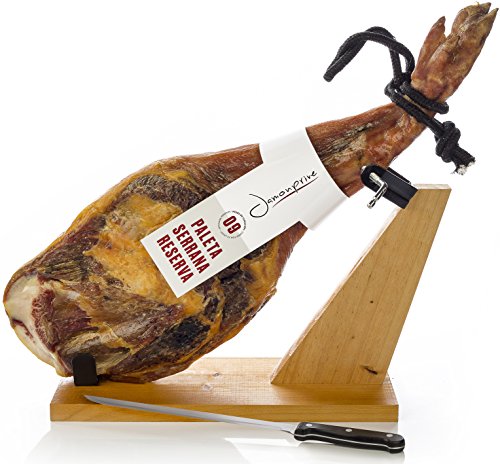 Serrano Schinken Reserva Halbentbeint (Vorderschinken) + Schinkenhalter + Messer 4 - 4.5 Kg von Jamonprive