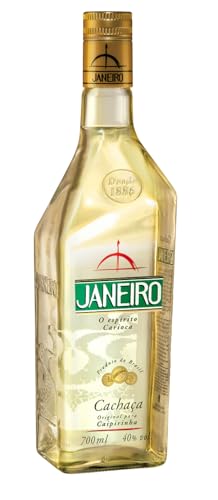 Janeiro Cachaça brasilianische Spirituose – Zuckerrohr-Brand mit frischem, ausgeglichenem Geschmack – Alkoholisches Getränk und Cocktailzutat für Caipirinha oder Batida – 1 x 0,7 L Janeiro Cachaça brasilianische Spirituose – Zuckerrohr-Brand mit frischem, ausgeglichenem Geschmack – Alkoholisches Getränk und Cocktailzutat für Caipirinha oder Batida – 1 x 0,7 L von Janeiro