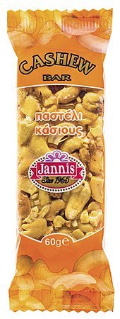 Jannis Griechische Pasteli mit Honig Cashews Riegel 60g glutenfrei von Jannis