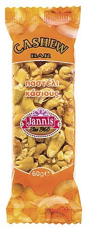 Jannis Griechische Pasteli mit Honig Cashews Riegel 60g glutenfrei Jannis Griechische Pasteli mit Honig Cashews Riegel 60g glutenfrei von Jannis