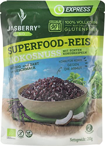 Bio Vollkorn Express-Reis Jasberry Superfood 200g - Variante Kokosnuss von Jasberry