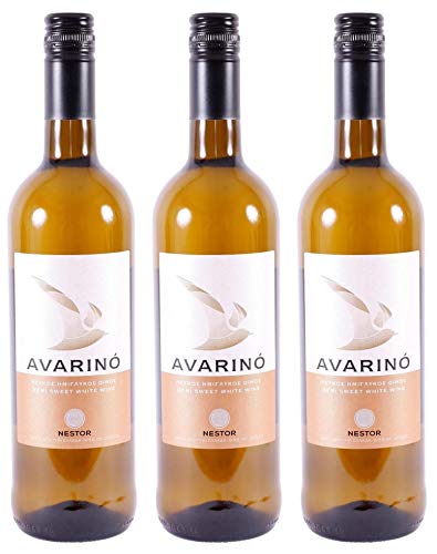 Imiglykos Avarino weiß 3x 0,75l Nestor Wines | Lieblicher Weißwein aus Griechenland | 11,5% Vol. + 20ml Jassas Olivenöl von Jassas Griechische Feinkost