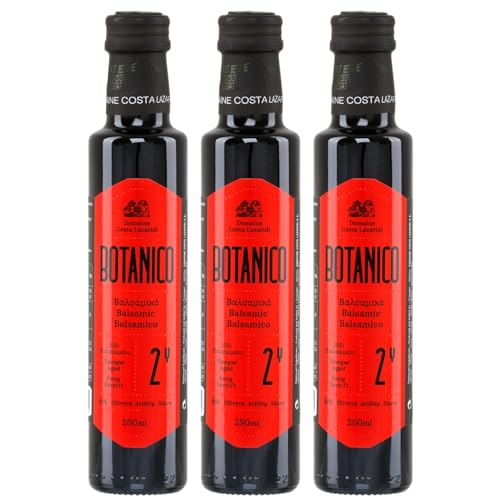 Aceto Botanico Balsamico dunkel 2 Jahre 3x 0,25l | Griechischer Balsamicoessig | Costa Lazaridi | +20ml Jassas Olivenöl von Jassas Griechische Feinkost