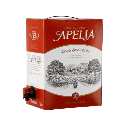 Apelia rose trocken 1x 5,0l Bag-in-Box | Trockener Roséwin aus Griechenland | 11% Vol. | Kourtaki von Jassas Griechische Feinkost