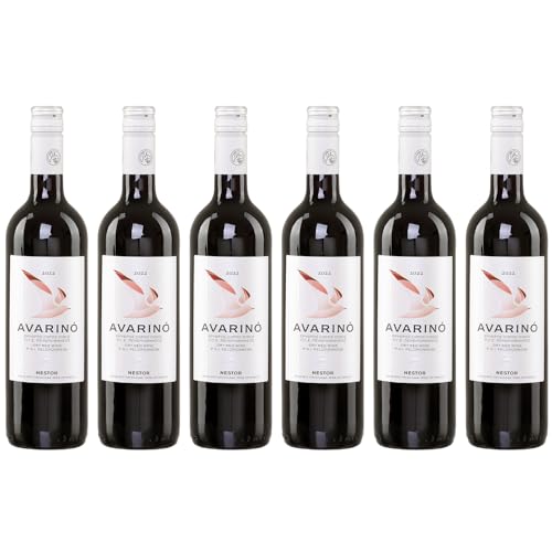 Avarino rot 6x 0,75l Flasche | Trockener Rotwein aus Griechenland | 12,5% Vol. | Nestor | +20ml Jassas Olivenöl von Jassas Griechische Feinkost