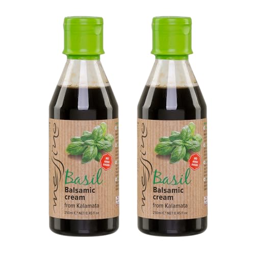 Balsamico Creme Basilikum 2x 0,25l Flasche | Griechische Essigspezialitäten | Papadeas | +20ml Jassas Olivenöl von Jassas Griechische Feinkost