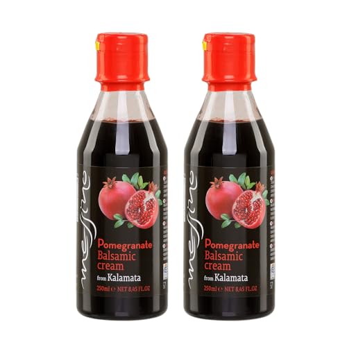 Balsamico Creme mit Granatapfel 2x 0,25l Flasche | Griechische Essigspezialitäten | Papadeas | +20ml Jassas Olivenöl von Jassas Griechische Feinkost