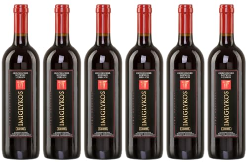 Imiglykos rot Cavino 6x 0,75l Flasche | Lieblicher Rotwein aus Griechenland | 11% Vol. | + 20ml Jassas Olivenöl von Jassas Griechische Feinkost