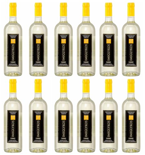 Imiglykos weiß Cavino 12x 0,75l Flasche | Lieblicher Weißwein aus Griechenland | 12% Vol. | + 20ml Jassas Olivenöl von Jassas Griechische Feinkost