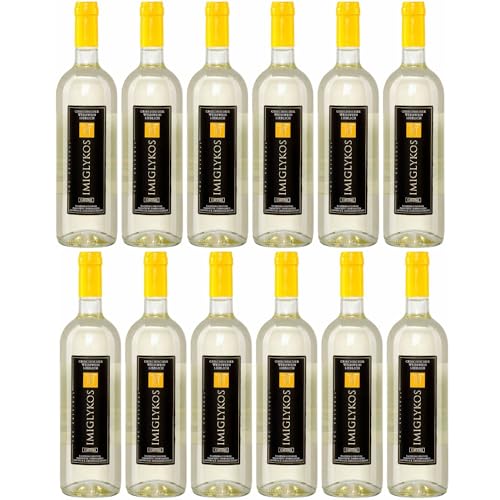 Imiglykos weiß Cavino 12x 0,75l Flasche | Lieblicher Weißwein aus Griechenland | 12% Vol. | + 20ml Jassas Olivenöl von Jassas Griechische Feinkost
