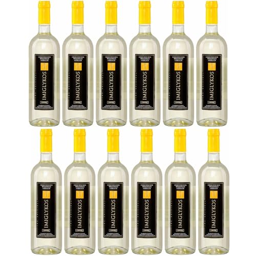 Imiglykos weiß Cavino 12x 0,75l Flasche | Lieblicher Weißwein aus Griechenland | 12% Vol. | + 20ml Jassas Olivenöl von Jassas Griechische Feinkost