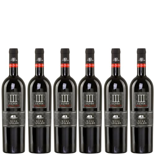 Domain Mega Spileo Cuvée III 6x 0,75l rot trocken Cavino | Griechischer Rotwein | + 20ml Jassas Olivenöl von Jassas Griechische Feinkost