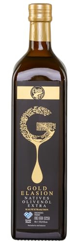 Elasion Gold Olivenöl 0,3% aus Kreta 1,0l Flasche | Griechisches Olivenöl | Extra nativ | Sortenrein von Jassas Griechische Feinkost