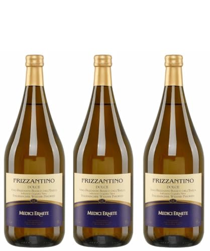 Frizzantino Medici weiß 3x 1,5l | Medici Ermete | Weißer Perlwein aus Italien | +20ml Jassas Olivenöl von Jassas Griechische Feinkost